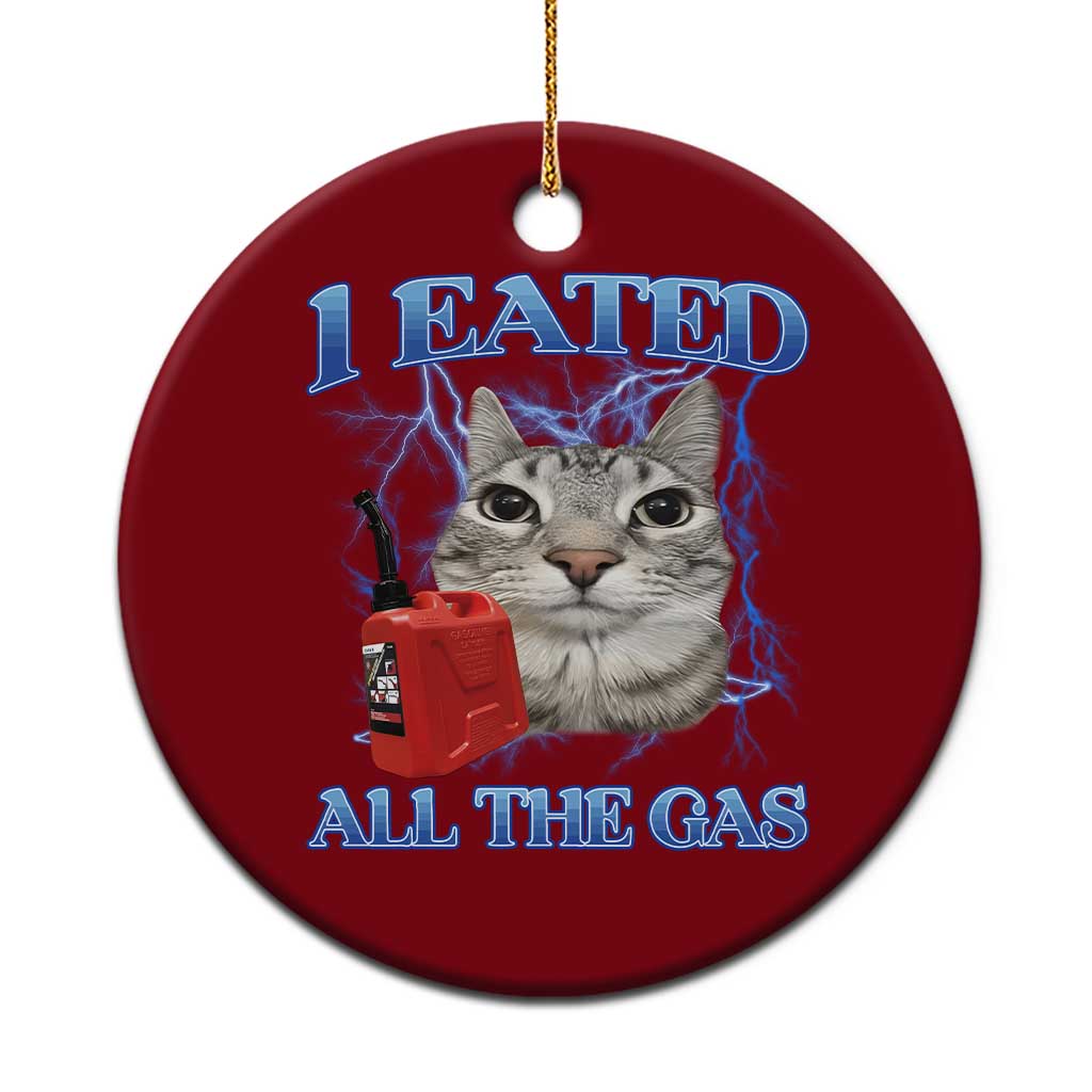 Sarcastic Cat Meme Ceramic Ornament I Eated All The Gas Gen Z Humor Bootleg TS10 1pc Red Print Your Wear