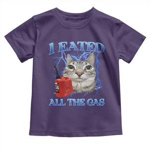 Sarcastic Cat Meme Toddler T Shirt I Eated All The Gas Gen Z Humor Bootleg TS10 Purple Print Your Wear