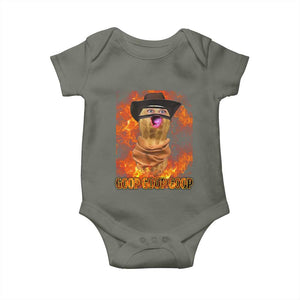 Peanut Goop Meme Baby Onesie Funny Bungulator TS10 Military Green Print Your Wear