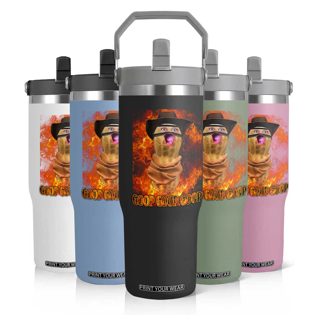 Peanut Goop Meme Flip Straw Tumbler Funny Bungulator TS10 Print Your Wear