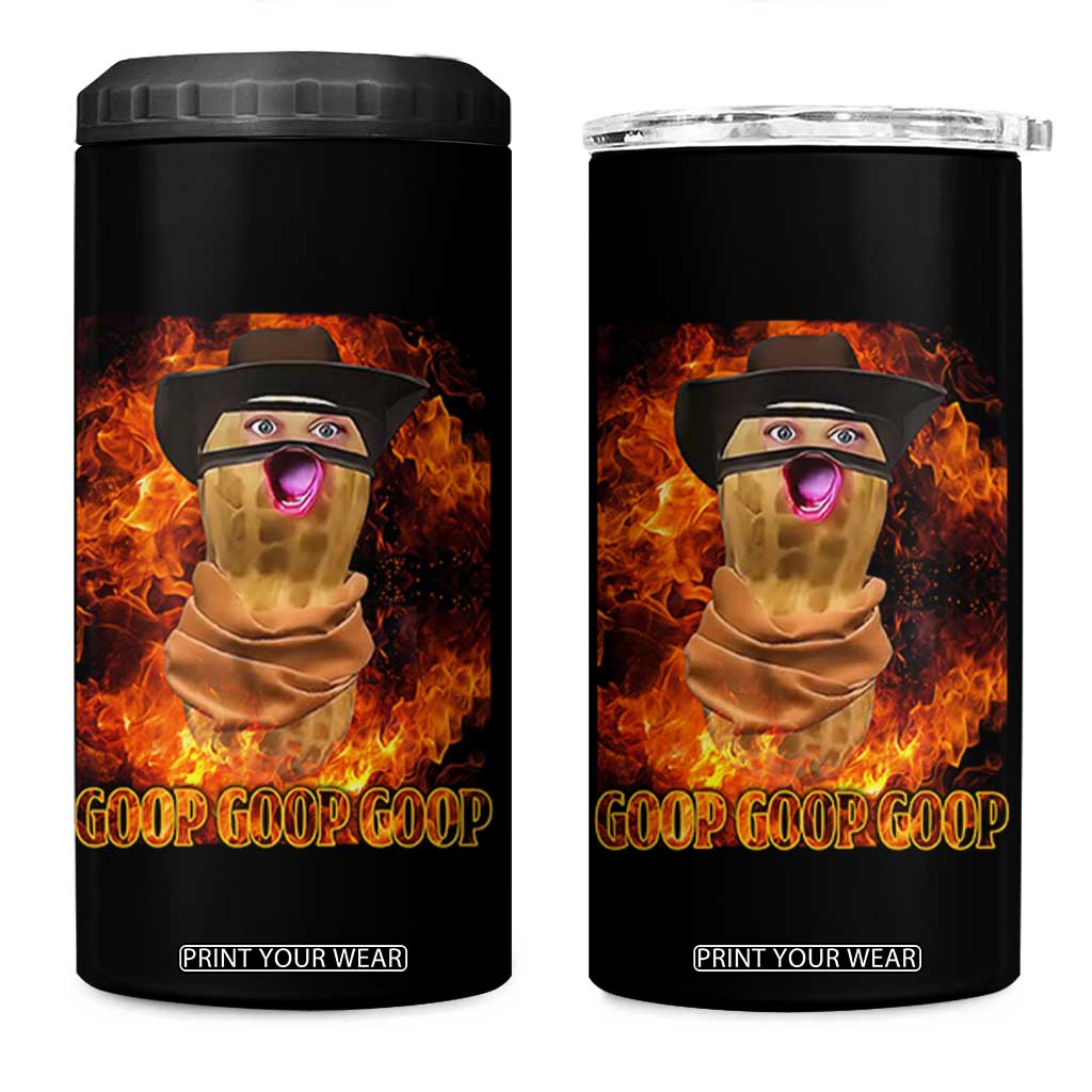 Peanut Goop Meme 4 in 1 Can Cooler Tumbler Funny Bungulator TS10 One Size: 16 oz Black Print Your Wear