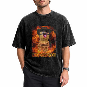 Peanut Goop Meme Washed Cotton T-Shirt Funny Bungulator