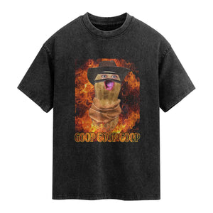 Peanut Goop Meme Washed Cotton T-Shirt Funny Bungulator