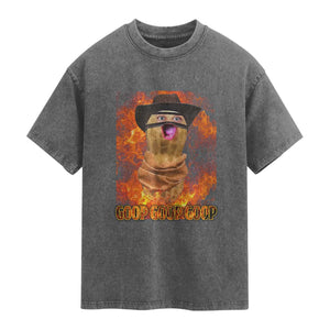 Peanut Goop Meme Washed Cotton T-Shirt Funny Bungulator