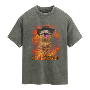 Peanut Goop Meme Washed Cotton T-Shirt Funny Bungulator