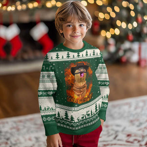 Peanut Goop Meme Ugly Christmas Sweater Funny Bungulator TS10 Forest Green Beige Print Your Wear