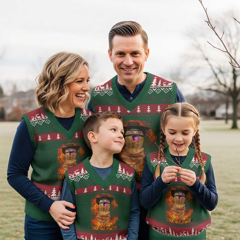 Peanut Goop Meme V-Neck Knit Sweater Vest Funny Bungulator TS10 Red Green Print Your Wear