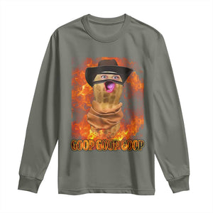 Peanut Goop Meme Long Sleeve Shirt Funny Bungulator TS10 Military Green Print Your Wear