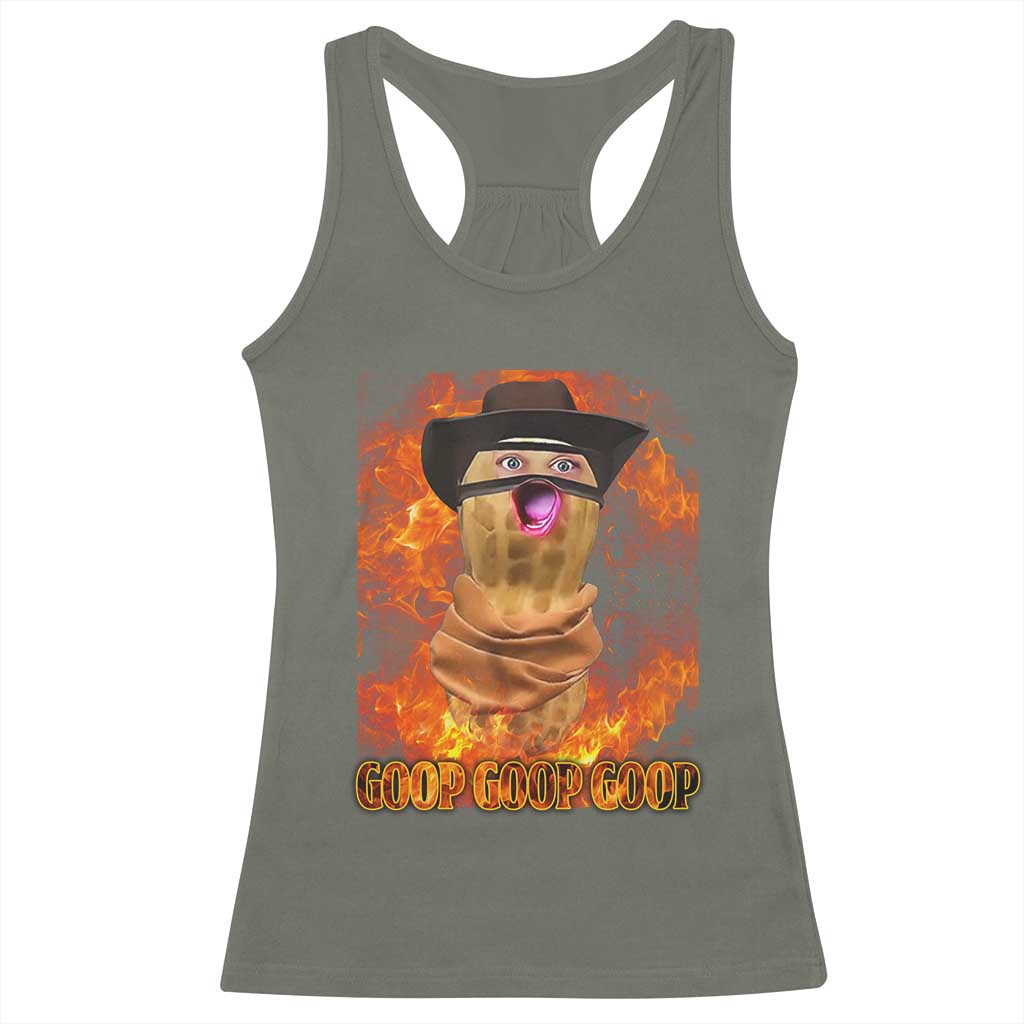 Peanut Goop Meme Racerback Tank Top Funny Bungulator TS10 Military Green Print Your Wear