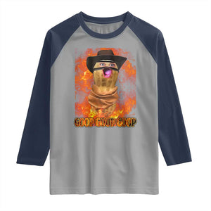 Peanut Goop Meme Raglan Shirt Funny Bungulator TS10 Sport Gray Navy Print Your Wear