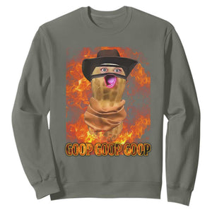 Peanut Goop Meme Sweatshirt Funny Bungulator TS10 Military Green Print Your Wear