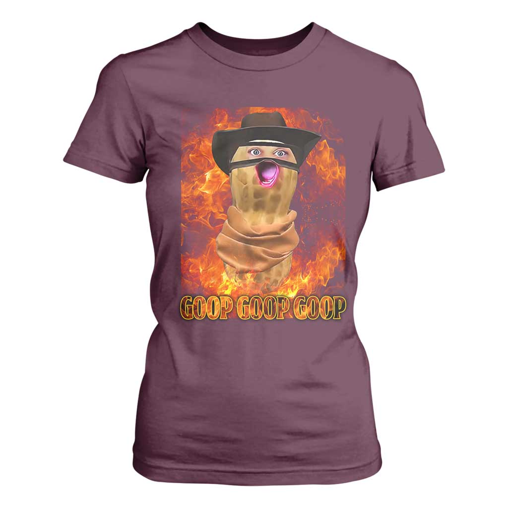 Peanut Goop Meme T Shirt For Women Funny Bungulator TS10 Maroon Print Your Wear