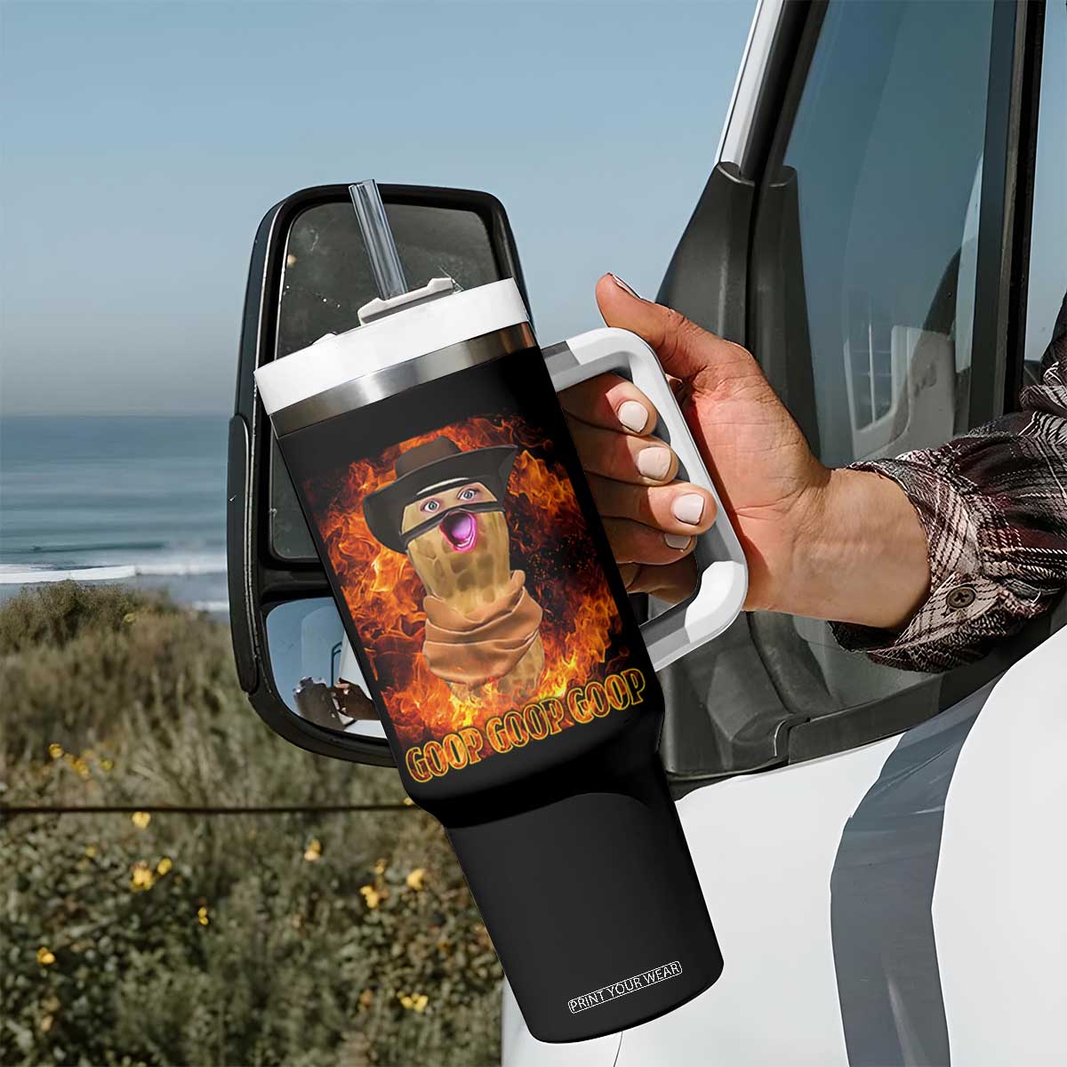 Peanut Goop Meme Tumbler With Handle Funny Bungulator TS10 Print Your Wear