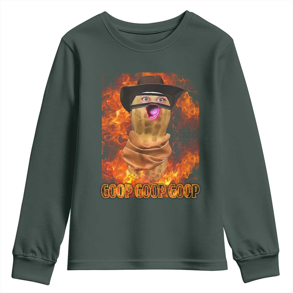 Peanut Goop Meme Youth Sweatshirt Funny Bungulator TS10 Dark Forest Green Print Your Wear