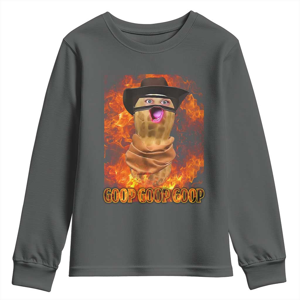 Peanut Goop Meme Youth Sweatshirt Funny Bungulator TS10 Dark Heather Print Your Wear