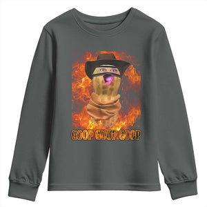 Peanut Goop Meme Youth Sweatshirt Funny Bungulator TS10 Dark Heather Print Your Wear