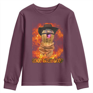 Peanut Goop Meme Youth Sweatshirt Funny Bungulator TS10 Maroon Print Your Wear