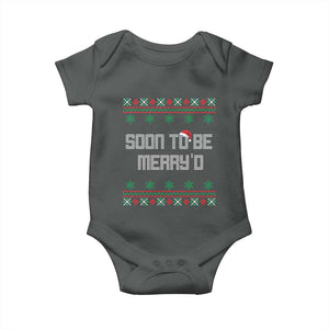 Soon To Be Merry'd Christmas Baby Onesie Engaged Couple Matching TS10 Dark Heather Print Your Wear