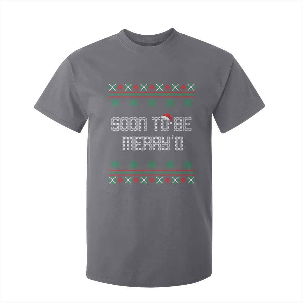 Soon To Be Merry'd Christmas T Shirt For Kid Engaged Couple Matching TS10 Charcoal Print Your Wear