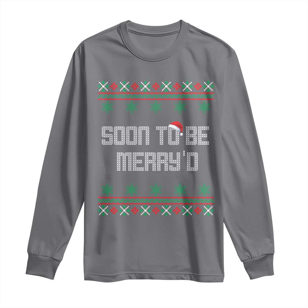 Soon To Be Merry'd Christmas Long Sleeve Shirt Engaged Couple Matching TS10 Charcoal Print Your Wear