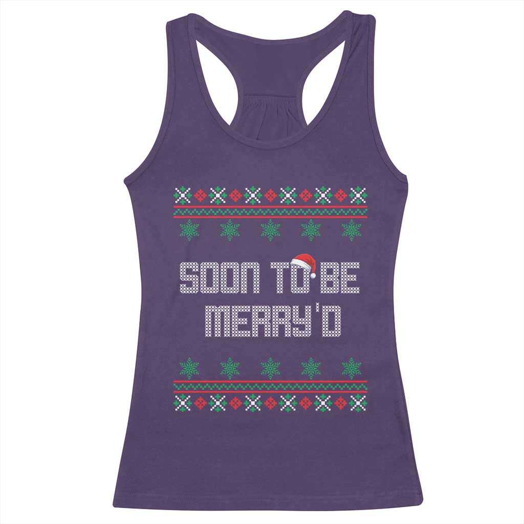 Soon To Be Merry'd Christmas Racerback Tank Top Engaged Couple Matching TS10 Purple Print Your Wear
