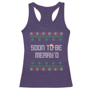 Soon To Be Merry'd Christmas Racerback Tank Top Engaged Couple Matching TS10 Purple Print Your Wear