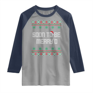 Soon To Be Merry'd Christmas Raglan Shirt Engaged Couple Matching TS10 Sport Gray Navy Print Your Wear