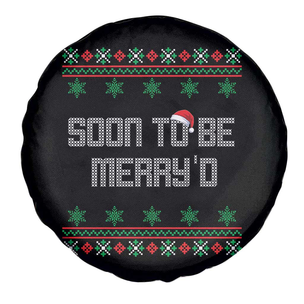 Soon To Be Merry'd Christmas Spare Tire Cover Engaged Couple Matching TS10 Print Your Wear