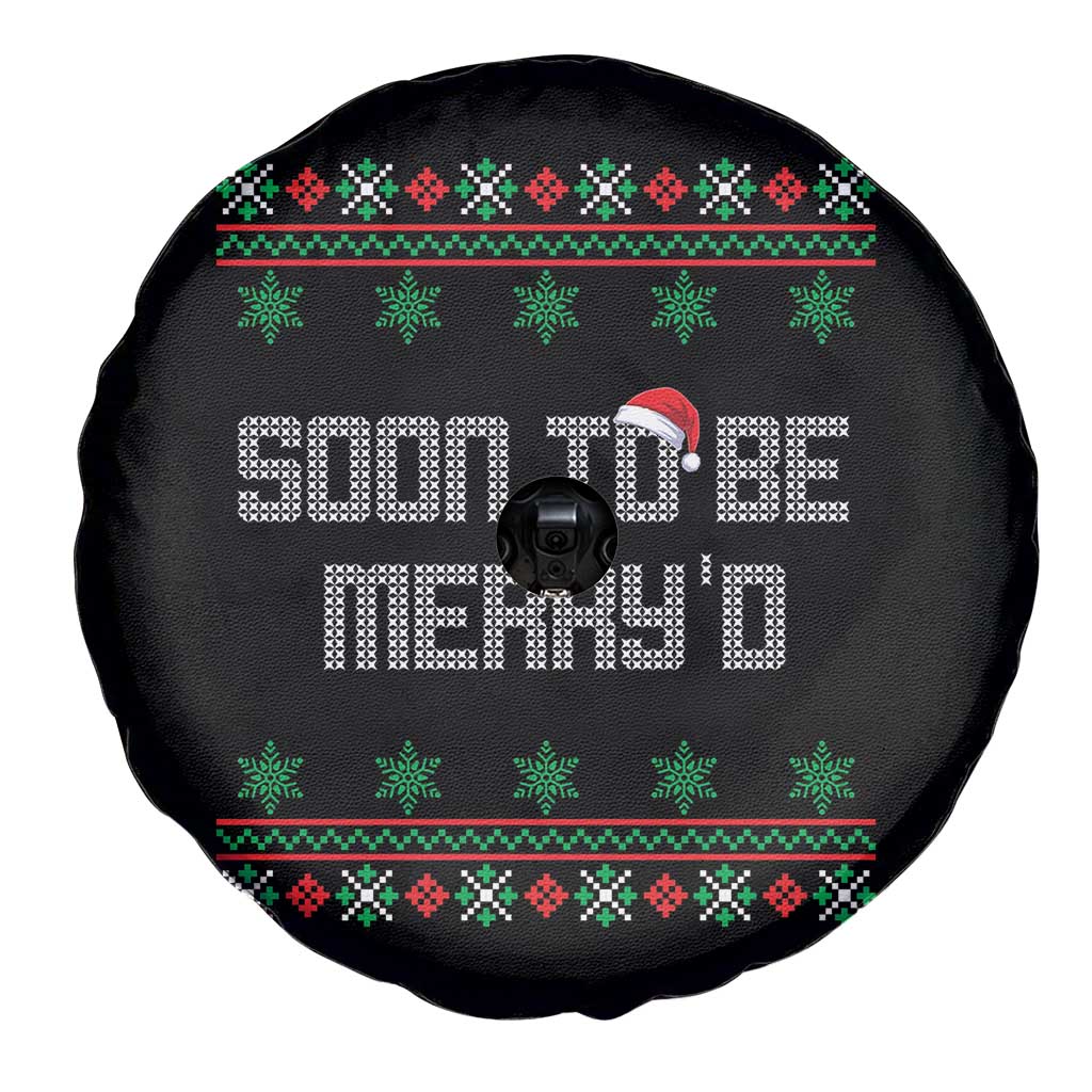 Soon To Be Merry'd Christmas Spare Tire Cover Engaged Couple Matching TS10 Print Your Wear