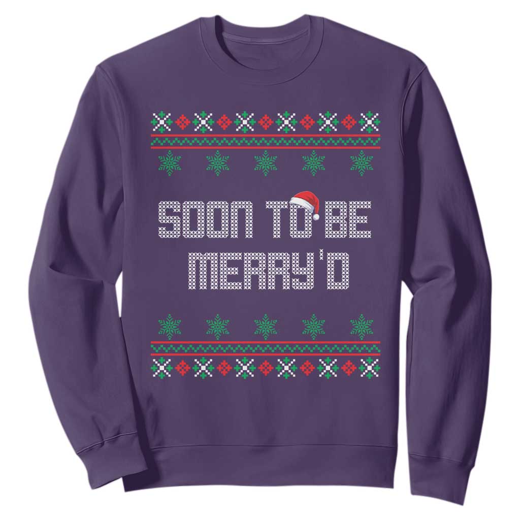 Soon To Be Merry'd Christmas Sweatshirt Engaged Couple Matching TS10 Purple Print Your Wear