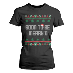 Soon To Be Merry'd Christmas T Shirt For Women Engaged Couple Matching TS10 Black Print Your Wear