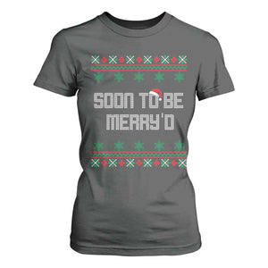Soon To Be Merry'd Christmas T Shirt For Women Engaged Couple Matching TS10 Dark Heather Print Your Wear