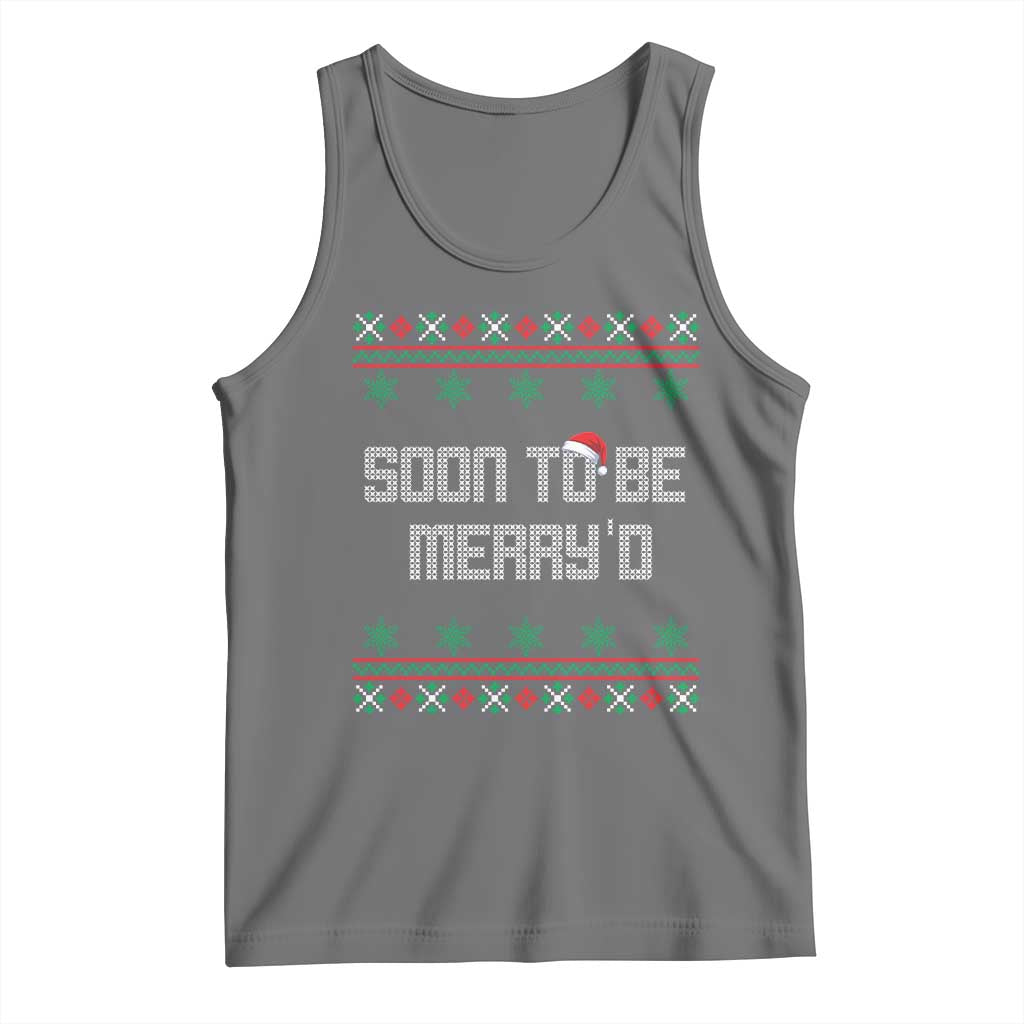 Soon To Be Merry'd Christmas Tank Top Engaged Couple Matching TS10 Black Heather Print Your Wear