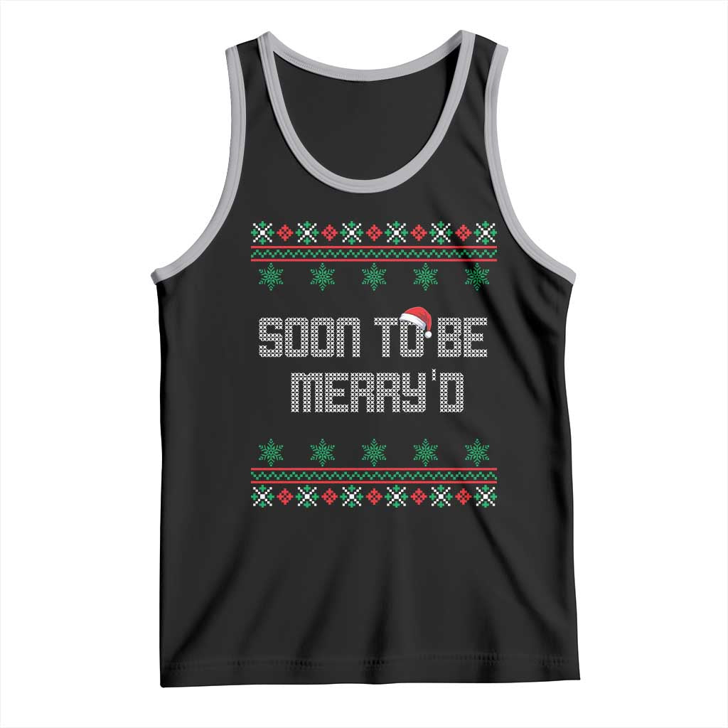 Soon To Be Merry'd Christmas Tank Top Engaged Couple Matching TS10 Black Athletic Heather Print Your Wear