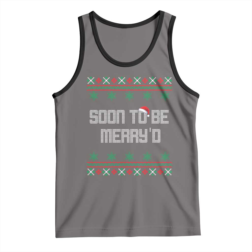 Soon To Be Merry'd Christmas Tank Top Engaged Couple Matching TS10 Deep Heather Black Print Your Wear