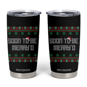 Soon To Be Merry'd Christmas Tumbler Cup Engaged Couple Matching TS10 Black Print Your Wear