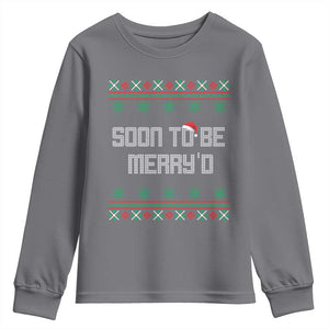 Soon To Be Merry'd Christmas Youth Sweatshirt Engaged Couple Matching TS10 Charcoal Print Your Wear