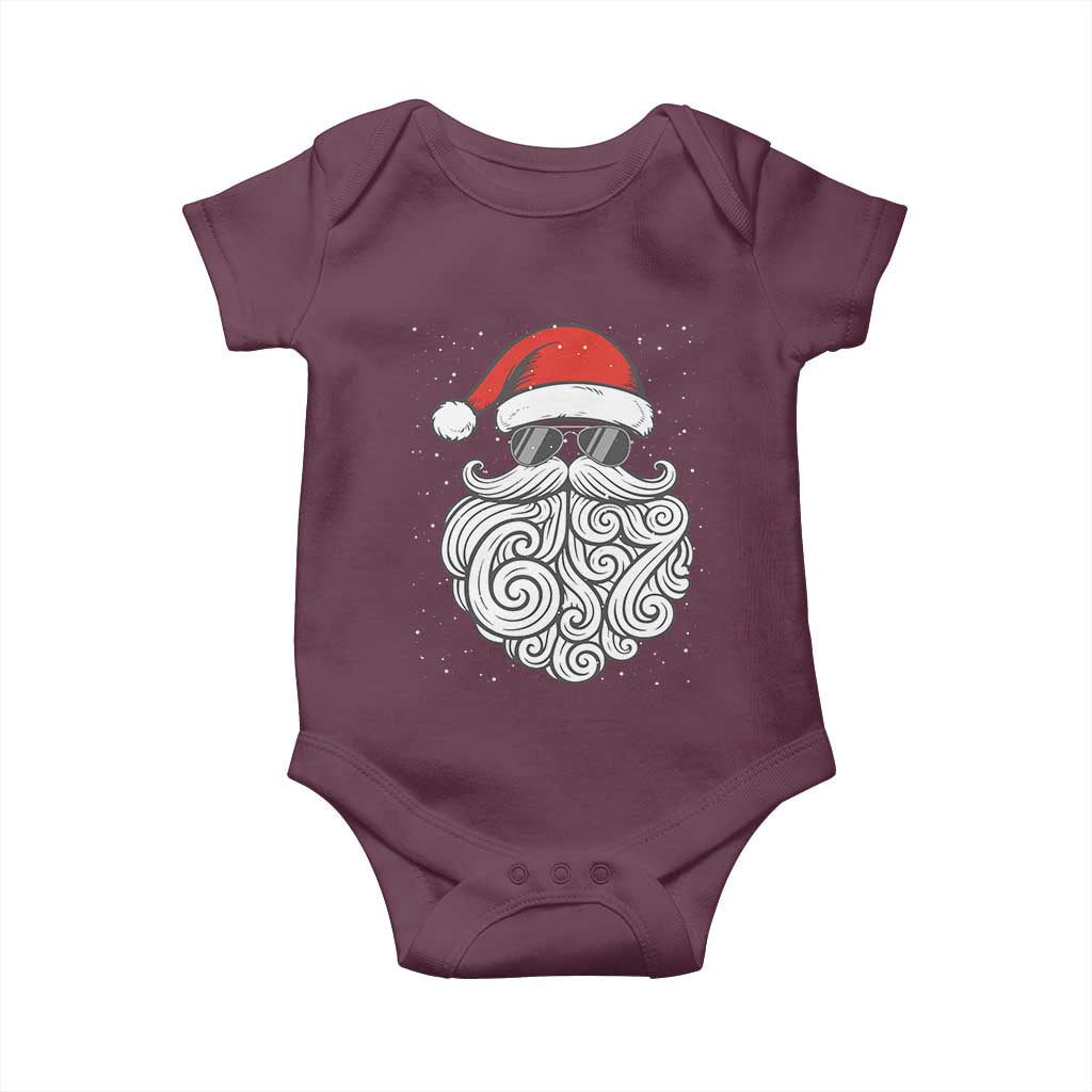67 Christmas Santa Baby Onesie 6 7 Meme Pajamas Holiday Gen Alpha Slang Teen TS10 Maroon Print Your Wear