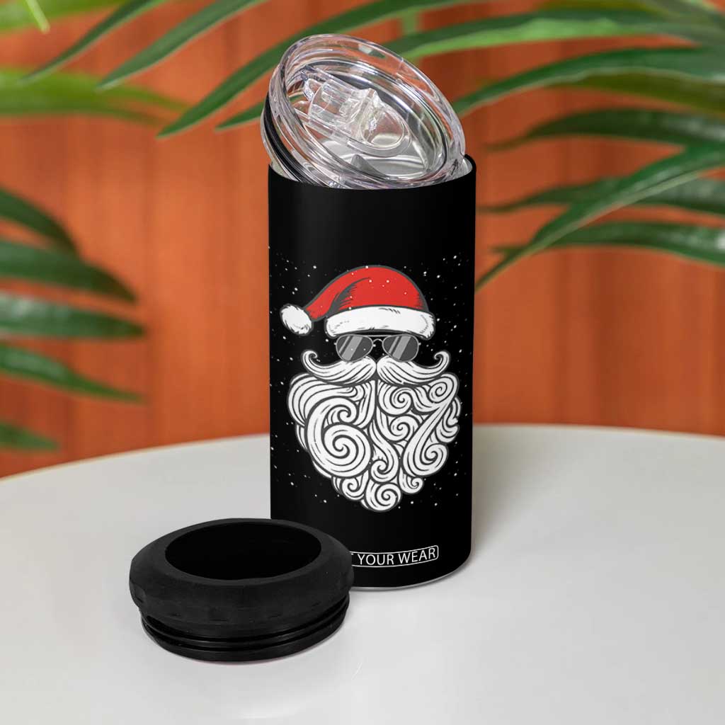 67 Christmas Santa 4 in 1 Can Cooler Tumbler 6 7 Meme Pajamas Holiday Gen Alpha Slang Teen TS10 Print Your Wear