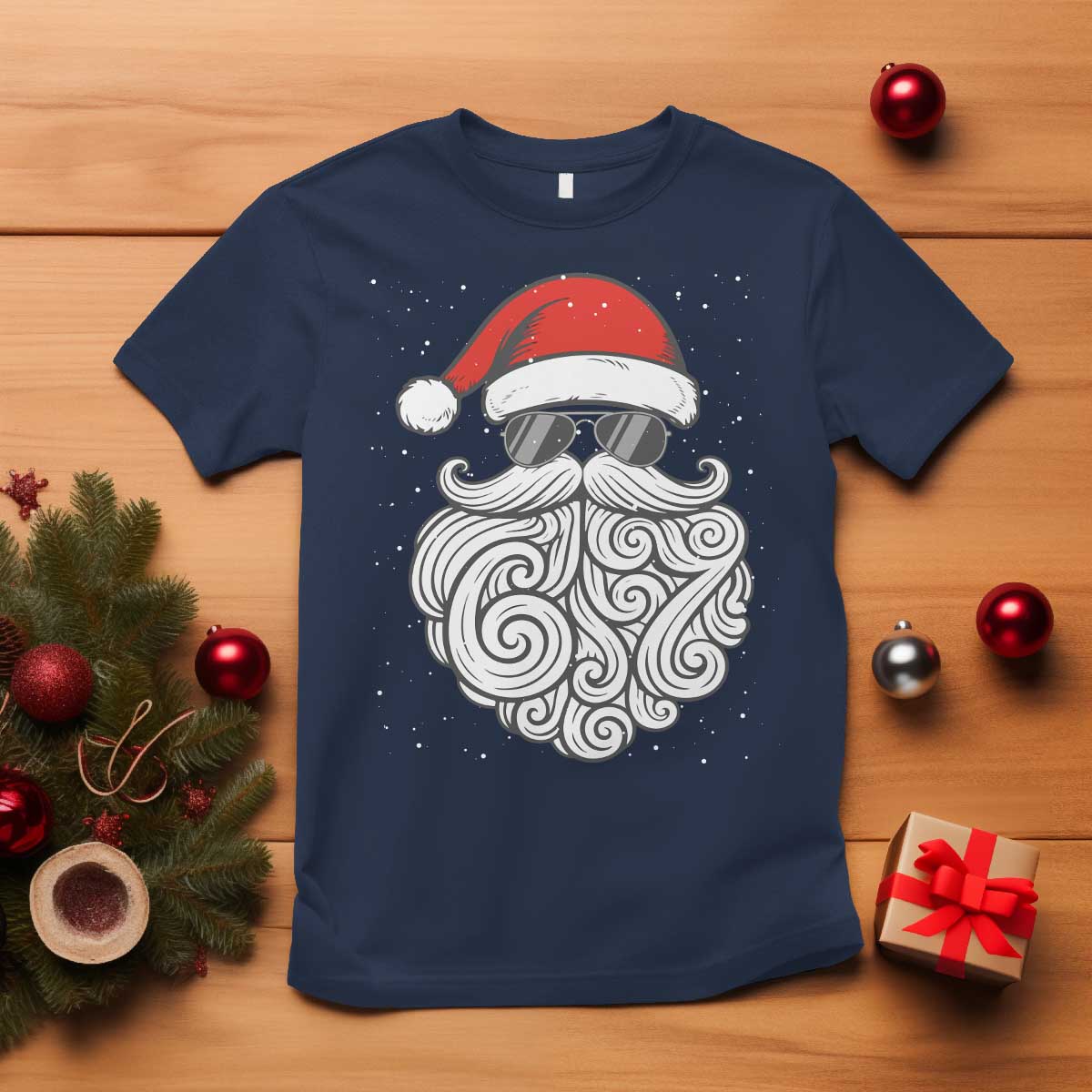 67 Christmas Santa T Shirt 6 7 Meme Pajamas Holiday Gen Alpha Slang Teen TS10 Navy Print Your Wear