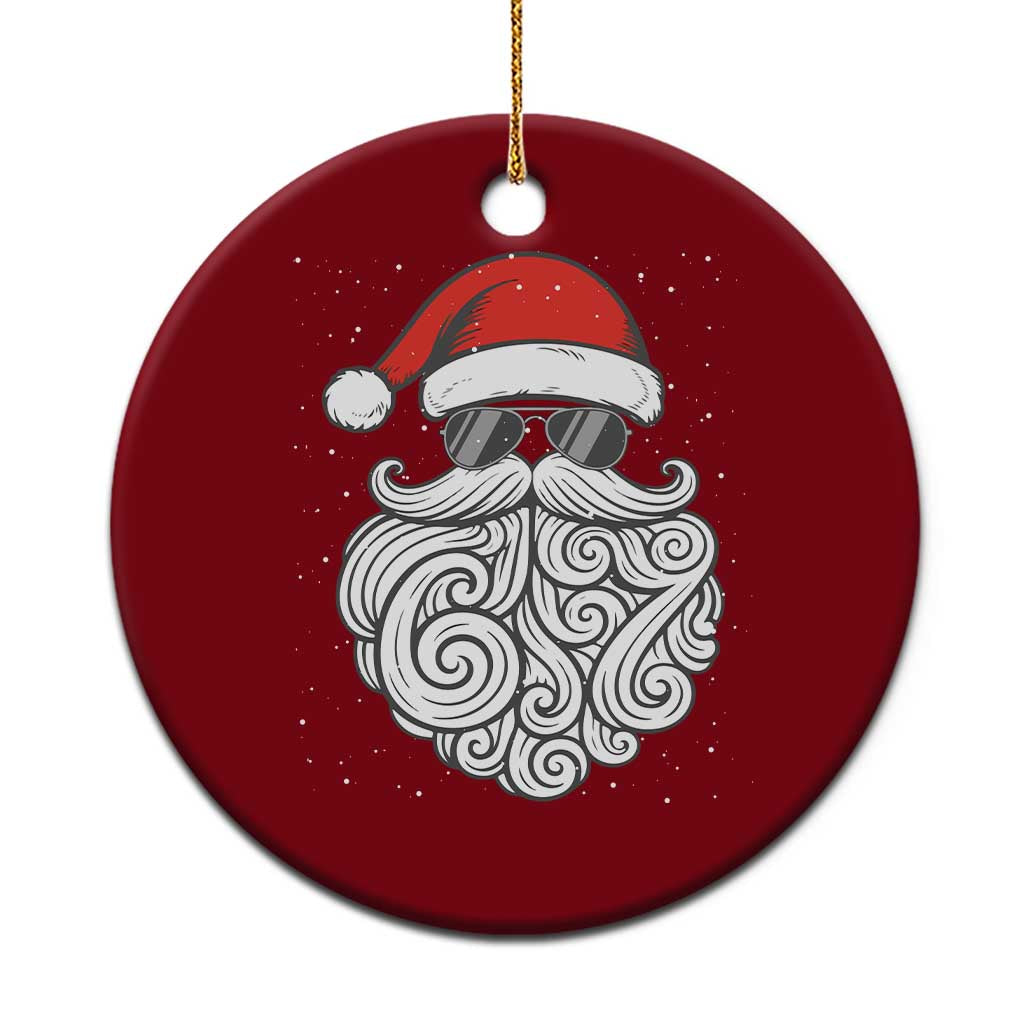 67 Christmas Santa Ceramic Ornament 6 7 Meme Pajamas Holiday Gen Alpha Slang Teen TS10 1pc Red Print Your Wear
