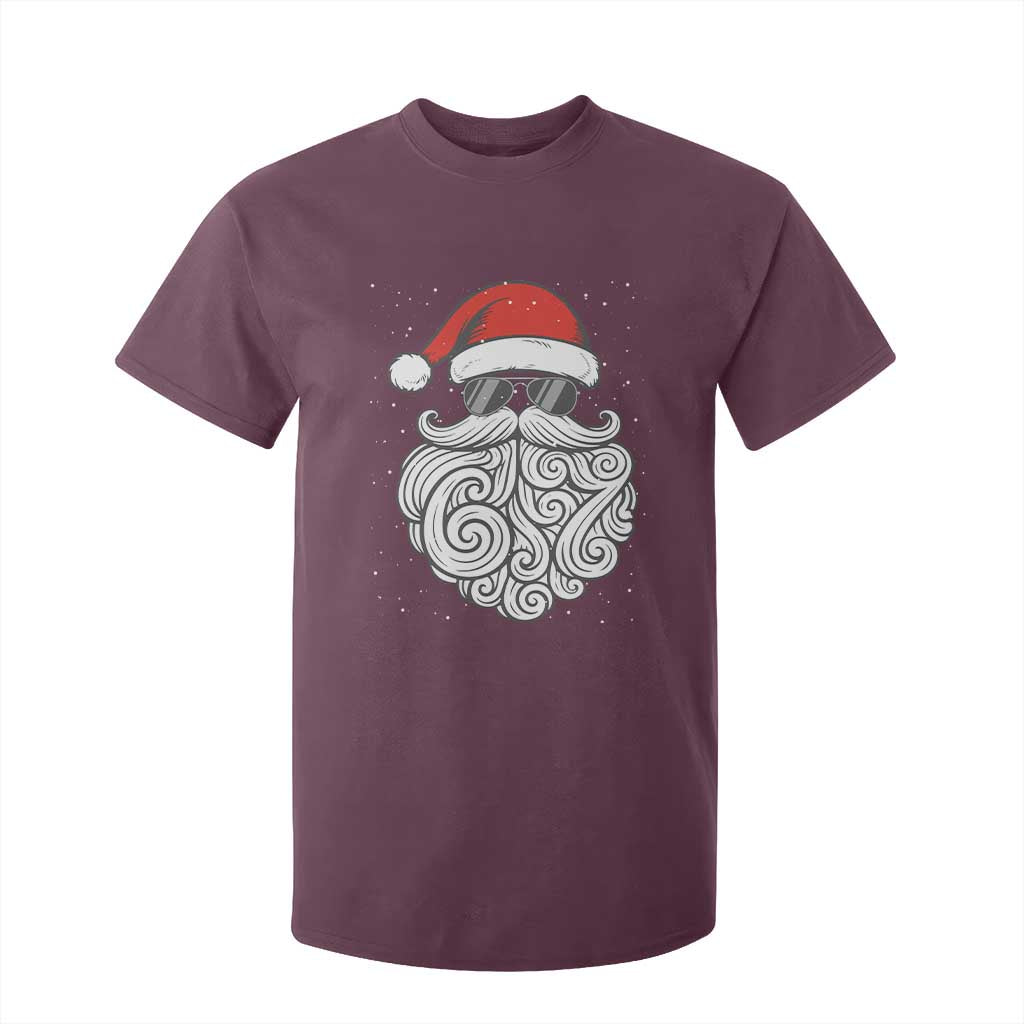 67 Christmas Santa T Shirt For Kid 6 7 Meme Pajamas Holiday Gen Alpha Slang Teen TS10 Maroon Print Your Wear