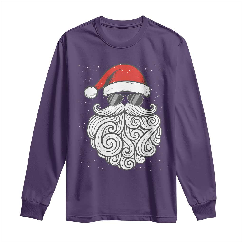 67 Christmas Santa Long Sleeve Shirt 6 7 Meme Pajamas Holiday Gen Alpha Slang Teen TS10 Purple Print Your Wear