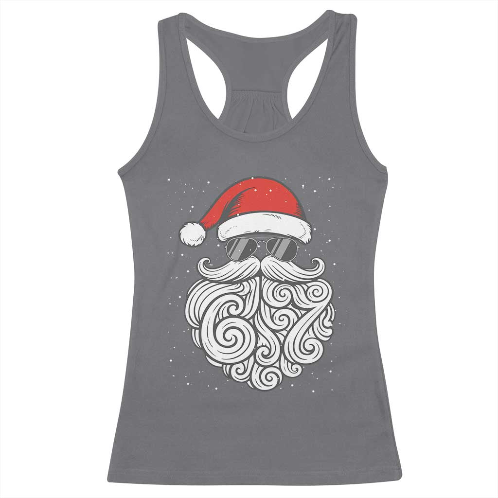 67 Christmas Santa Racerback Tank Top 6 7 Meme Pajamas Holiday Gen Alpha Slang Teen TS10 Charcoal Print Your Wear
