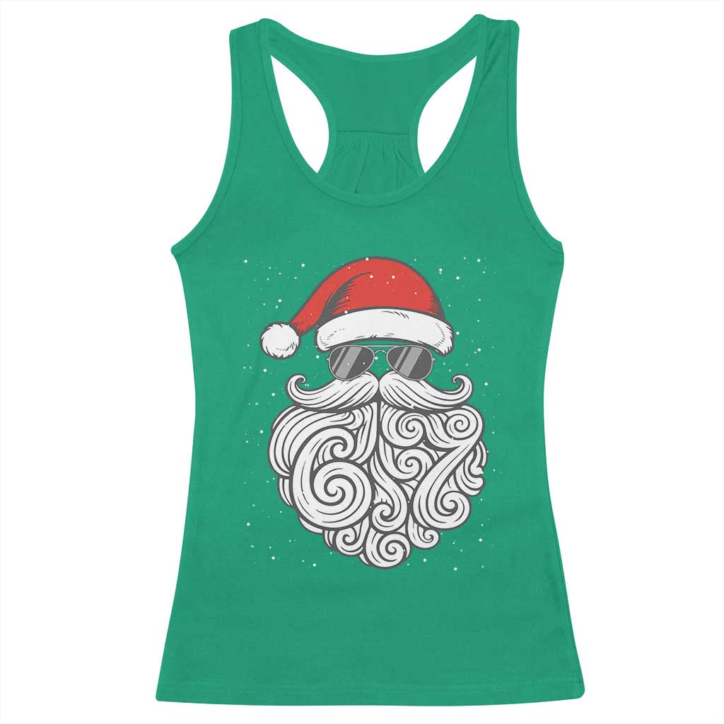 67 Christmas Santa Racerback Tank Top 6 7 Meme Pajamas Holiday Gen Alpha Slang Teen TS10 Irish Green Print Your Wear