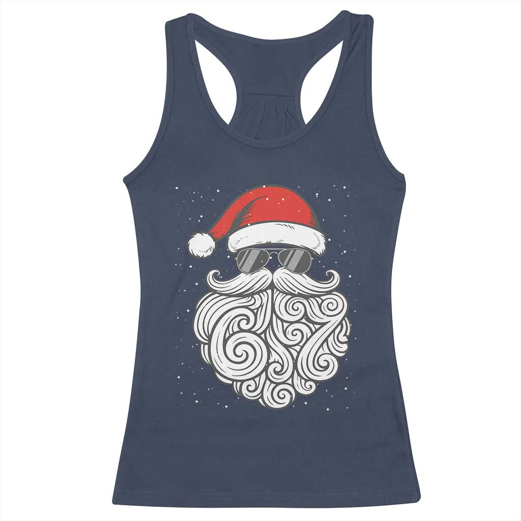 67 Christmas Santa Racerback Tank Top 6 7 Meme Pajamas Holiday Gen Alpha Slang Teen TS10 Navy Print Your Wear