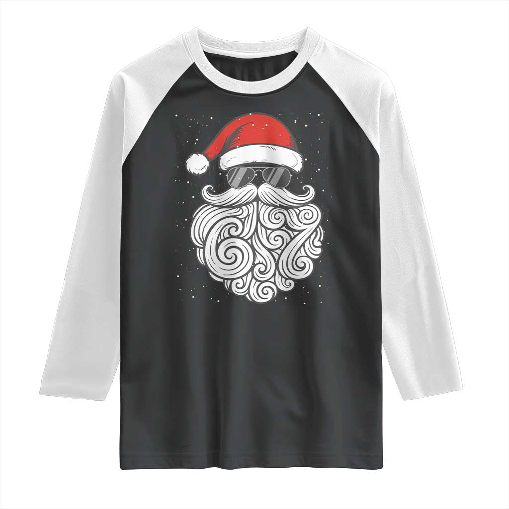 67 Christmas Santa Raglan Shirt 6 7 Meme Pajamas Holiday Gen Alpha Slang Teen TS10 Black White Print Your Wear