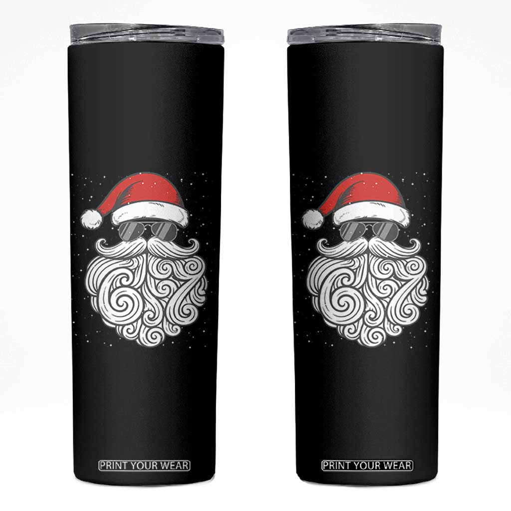 67 Christmas Santa Skinny Tumbler 6 7 Meme Pajamas Holiday Gen Alpha Slang Teen TS10 Black Print Your Wear