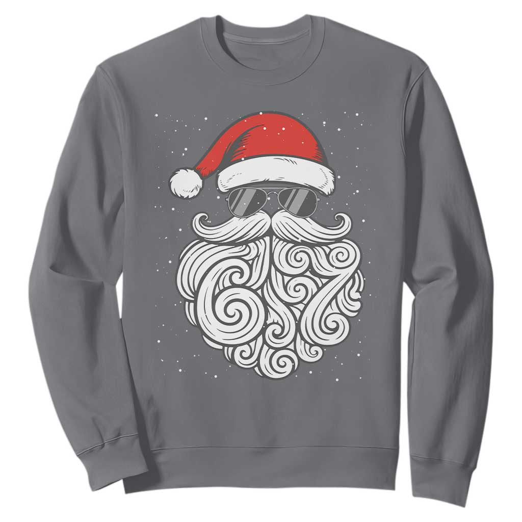 67 Christmas Santa Sweatshirt 6 7 Meme Pajamas Holiday Gen Alpha Slang Teen TS10 Charcoal Print Your Wear
