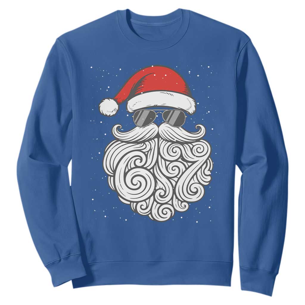 67 Christmas Santa Sweatshirt 6 7 Meme Pajamas Holiday Gen Alpha Slang Teen TS10 Royal Blue Print Your Wear